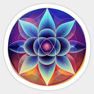 Sacred Geometry Rainbow Flower Sticker